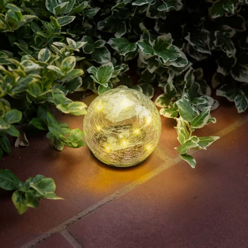 Leszúrható szolár üveggömb - 10 cm - 10 melegfehér LED  11760A  Leszúrható szolár üveggömb - 10 cm - 10 melegfehér LED  11760A