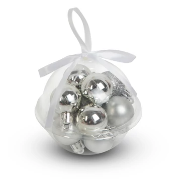 Karácsonyfadísz szett - ezüst - 12 db / szett 58775A 