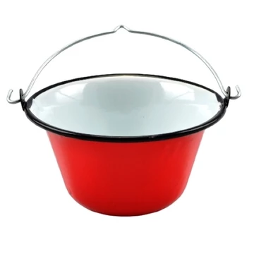 Zománcozott tálaló bogrács 0,8 liter piros Zománcozott tálaló bogrács 0,8 liter piros