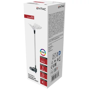 Entac Kerti Szolár Lámpa 340mm RGB Rozsdamentes acél pillangó forma Entac Kerti Szolár Lámpa 340mm RGB Rozsdamentes acél pillangó forma