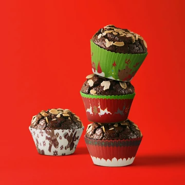 Muffin papír szett - karácsonyi - 100 db / csomag Muffin papír szett - karácsonyi - 100 db / csomag