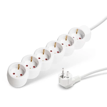 Delight 6-os asztali hálózati elosztó 5m H05VV-F 3 x 1,5 mm² 20212 Delight 6-os asztali hálózati elosztó 5m H05VV-F 3 x 1,5 mm² 20212