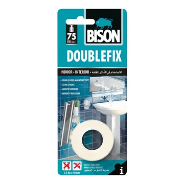Bison Doublefix nedvesség ellenálló kétoldalas ragasztószalag 19mmx1,5m B05457