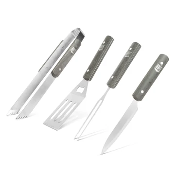 Grillező eszköz szett - 4 db-os - fa nyéllel, táskában 56304C Grillező eszköz szett - 4 db-os - fa nyéllel, táskában 56304C