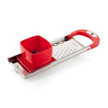 Rozsdamentes nokedliszaggató- piros 