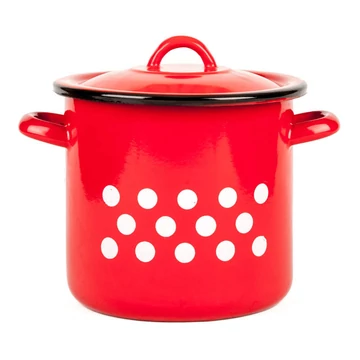 Piros pöttyös zománcozott fazék 1 literes