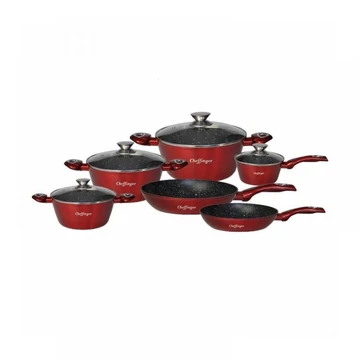 Gránit lábas-edényszett piros-indukciós 10 db-os (CF-FA1010) Gránit lábas-edényszett piros-indukciós 10 db-os (CF-FA1010)