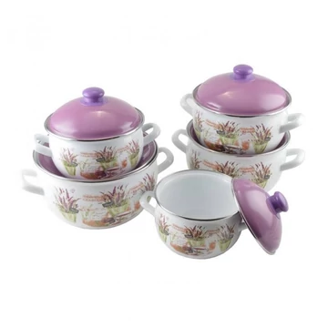 Zománcozott levendula edényszett 10 részes (14227) Zománcozott levendula edényszett 10 részes (14227)