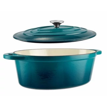 Türkiz zománcozott öntöttvas kacsasütő 34 cm