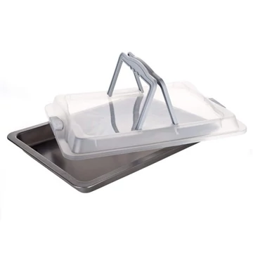 Teflon bevonatos hordozható tepsi tetővel 42x29x4cm Teflon bevonatos hordozható tepsi tetővel 42x29x4cm