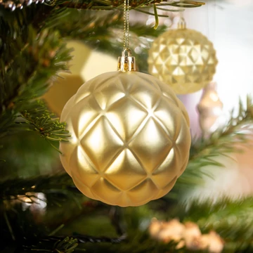 Karácsonyfadísz szett - gömbdísz - arany - 6 db / csomag 58762A    Karácsonyfadísz szett - gömbdísz - arany - 6 db / csomag 58762A