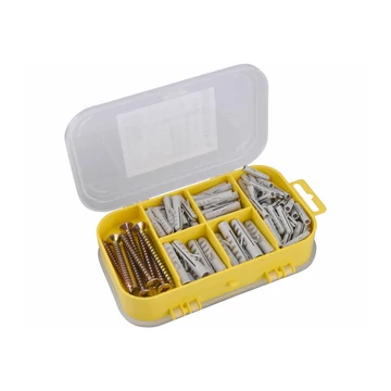 Extol Craft 170 db-os forgácslapcsavar+tipli készlet műanyag tároló dobozban 1445