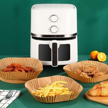 Papír sütőbetét air fryer forrólevegős sütőkhöz kocka 20x20cm 50 db-os
