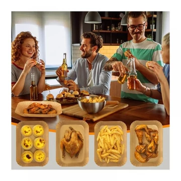 Papír sütőbetét air fryer forrólevegős sütőkhöz téglalap 21x14cm 50 db-os Papír sütőbetét air fryer forrólevegős sütőkhöz téglalap 21x14cm 50 db-os