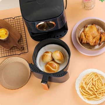 Papír sütőbetét air fryer forrólevegős sütőkhöz kerek 20cm 50 db-os Papír sütőbetét air fryer forrólevegős sütőkhöz kerek 20cm 50 db-os