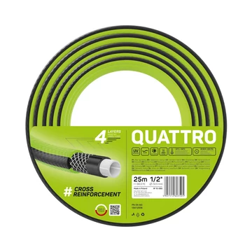 Cellfast Quattro 4 rétegű kerti locsolótömlő 1/2" 25m 10-065 Cellfast Quattro 4 rétegű kerti locsolótömlő 1/2" 25m 10-065