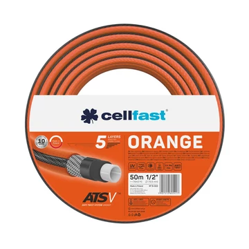 Cellfast Orange ATSV 5 rétegű kerti locsolótömlő 1/2" 50m 15-003 Cellfast Orange ATSV 5 rétegű kerti locsolótömlő 1/2" 50m 15-003