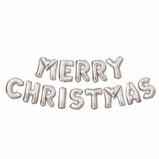 3D Karácsonyi "Merry Christmas" lufi - ezüst 58081A