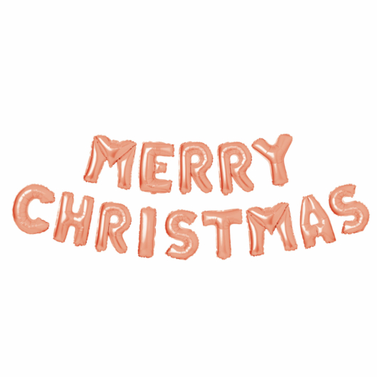 3D Karácsonyi "Merry Christmas" lufi - rozéarany 58081C