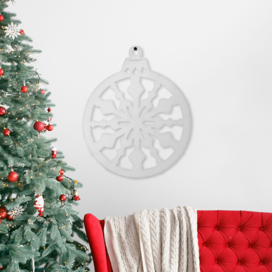 Karácsonyi dekor - gömbdísz - 36,5 x 44 cm - fehér / arany 58624AC