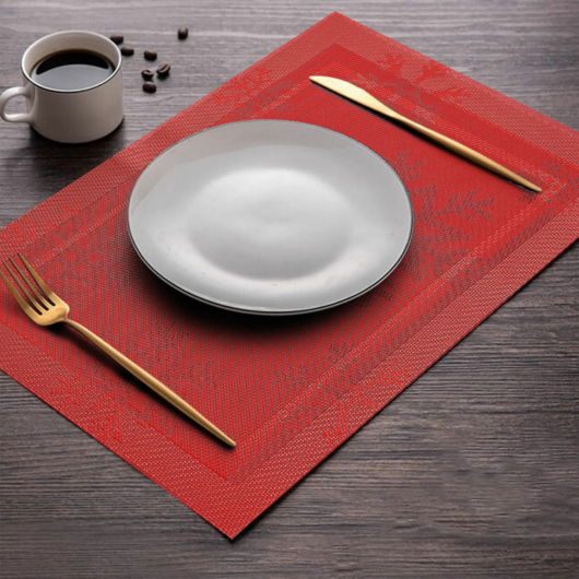 Karácsonyi tányéralátét - 45 x 30 cm - piros 58675A