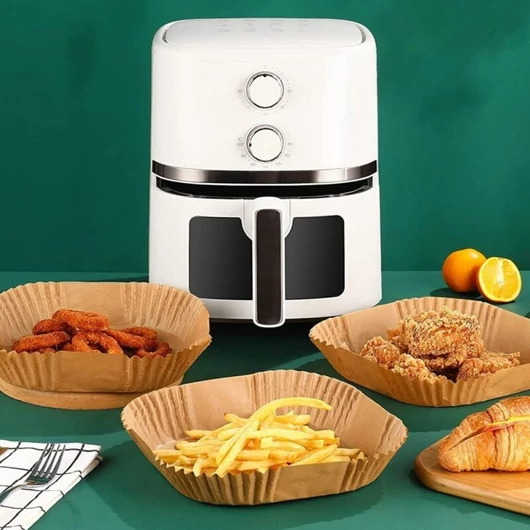 Papír sütőbetét air fryer forrólevegős sütőkhöz kocka 20x20cm 50 db-os