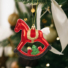 Kép 1/3 -  Karácsonyfa dísz - hintaló, glitteres - 100 x 100 mm 58552 