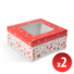 Kép 1/2 -  Ajándékdoboz - papír, karácsonyi mintás - átlátszó tetővel - 2 db / csomag 58748 